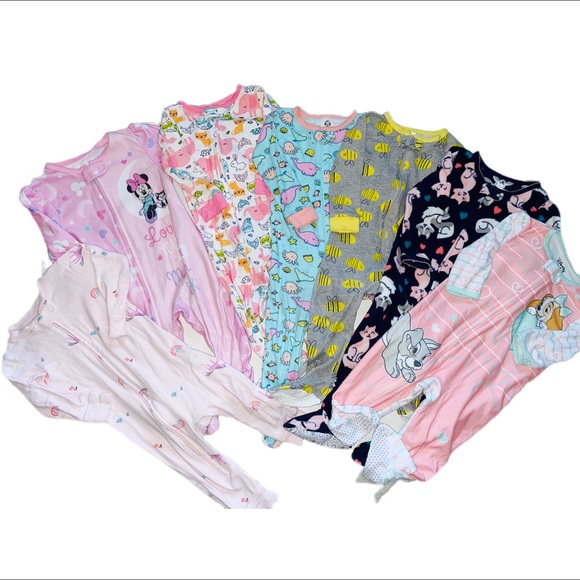 Carter's Other - Carters Gerber Mixed Lot Girls 12m Zip Footie PJs